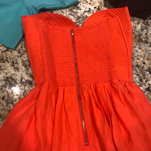Parker | Tops | Parker Corset Peplum Orange | Poshmark